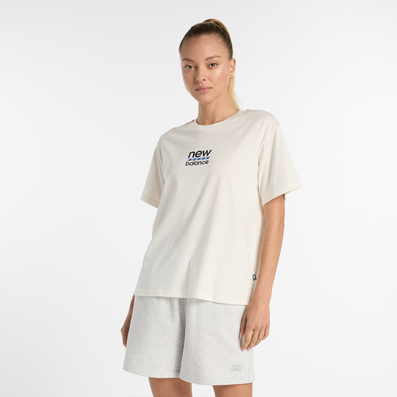 Levně Dámské tričko New Balance WT51541SST – béžové