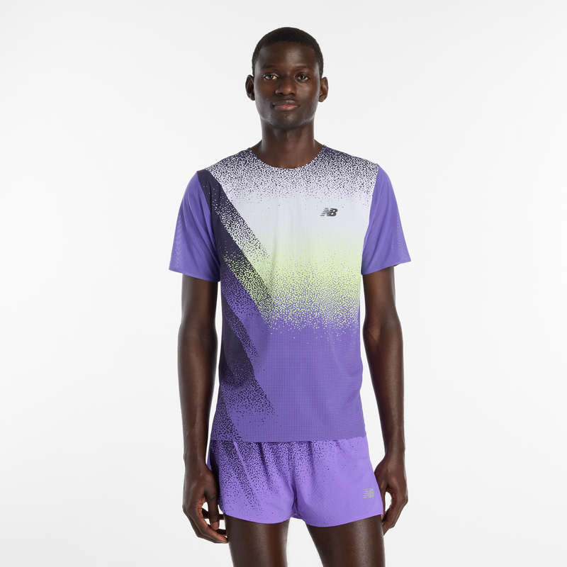 Levně Pánské tričko New Balance MT61Q7IDEPU – fialové