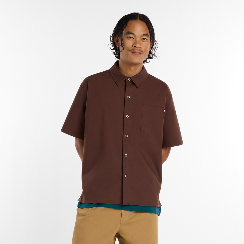 Levně Pánská košile New Balance Numeric MT61J0V9ABJ – hnědý