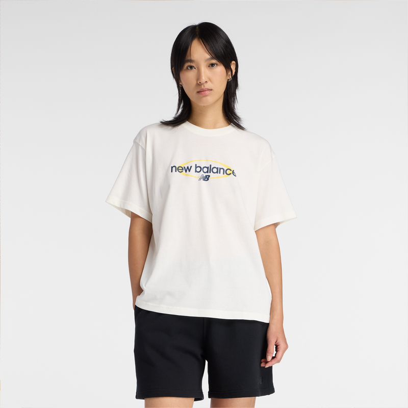 Levně Dámské tričko New Balance WT61Z7OQSST – béžové