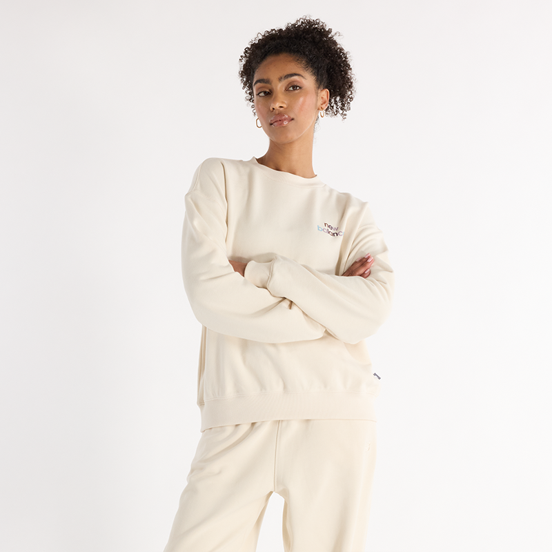 Levně Dámská mikina New Balance WT43559LIN – béžové