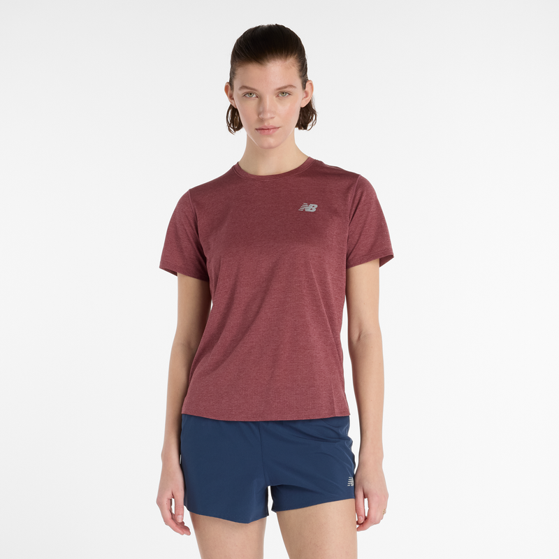 Levně Dámské tričko New Balance WT41253WUR – bordó