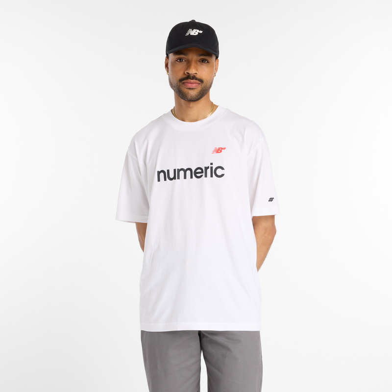 Levně Pánské tričko New Balance Numeric MT53704WT – bílé