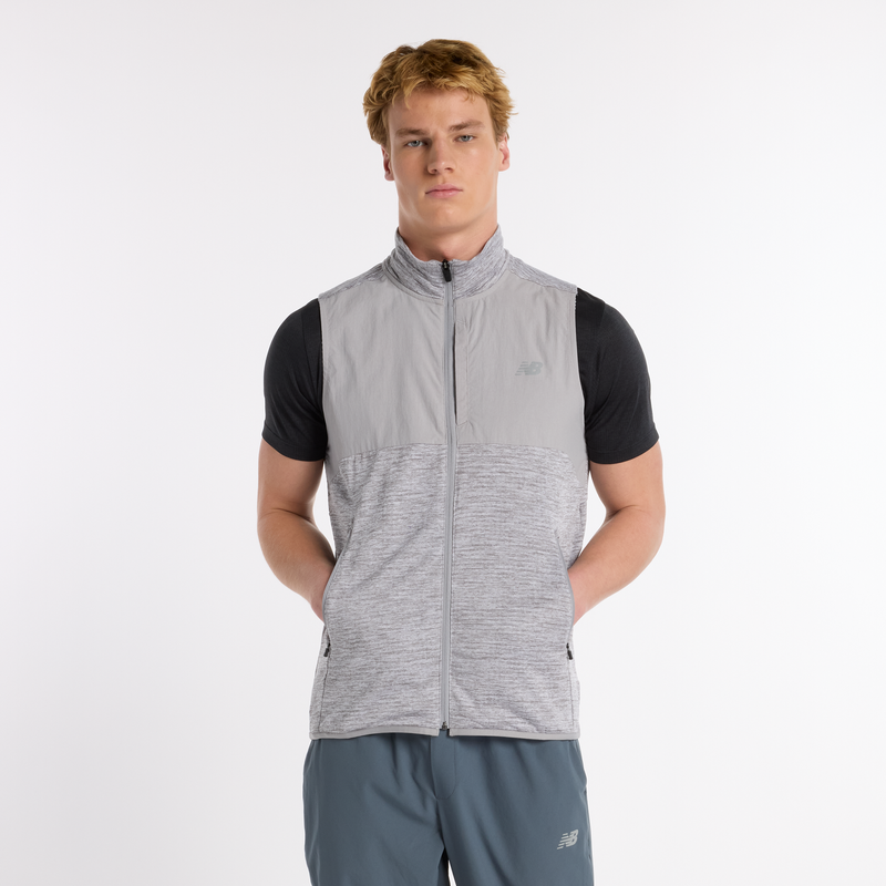 Levně Pánská vesta New Balance MV51200AG – šedé