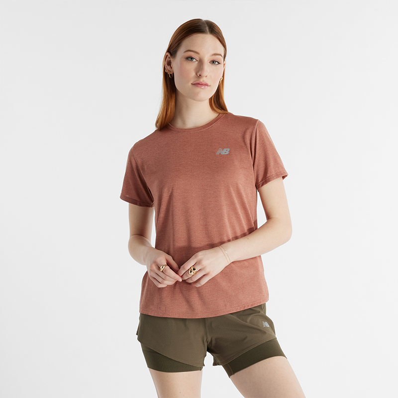 Levně Dámské tričko New Balance WT41253SWA – hnědý