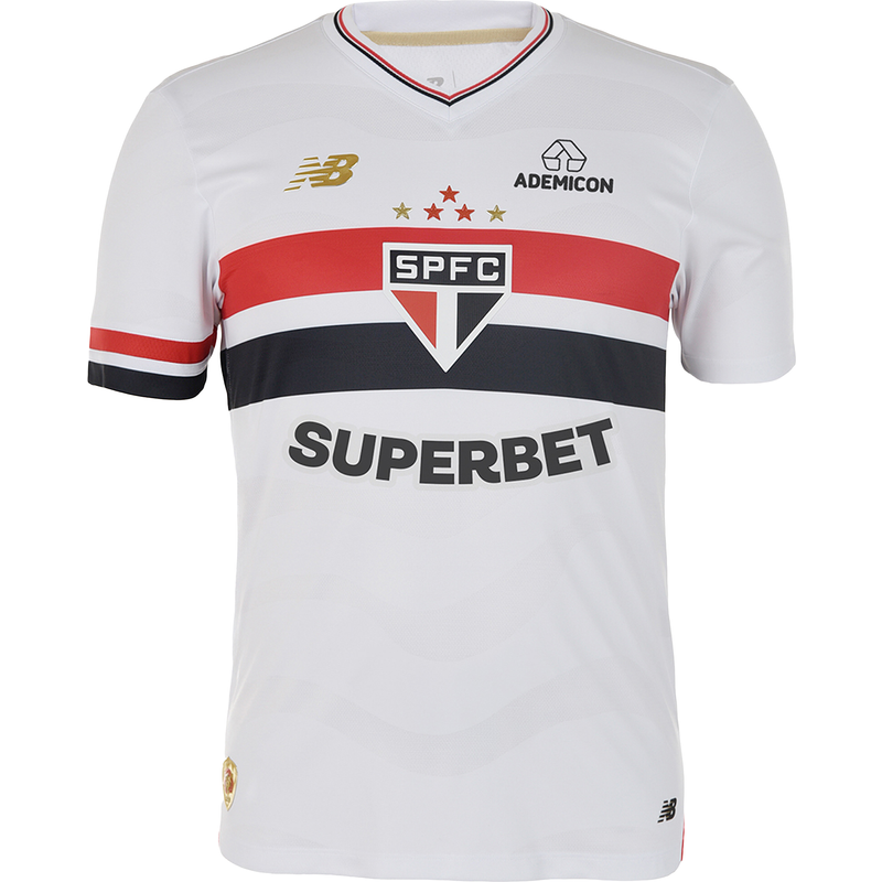 Levně Pánské tričko New Balance Sao Paulo FC MT831834HME – bílé