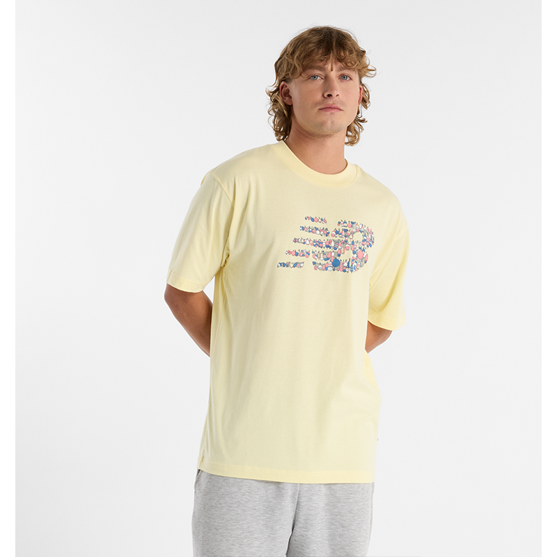 Levně Pánské tričko New Balance MT51920PRC – žluté