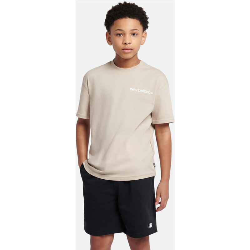 Levně Dětské tričko New Balance YT61A21ATWF – béžové