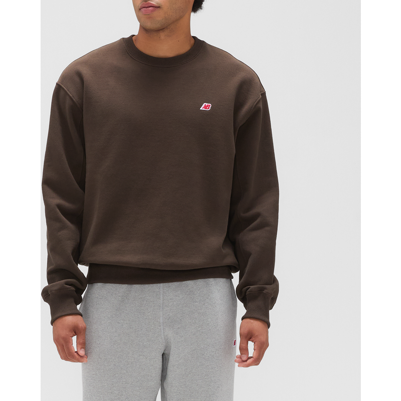 Levně Pánská mikina New Balance MADE in USA MT43541RHE – hnědý