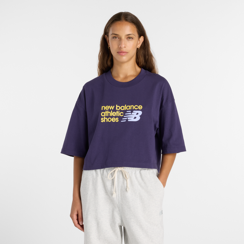 Levně Dámské tričko New Balance WT51908BOY – fialové