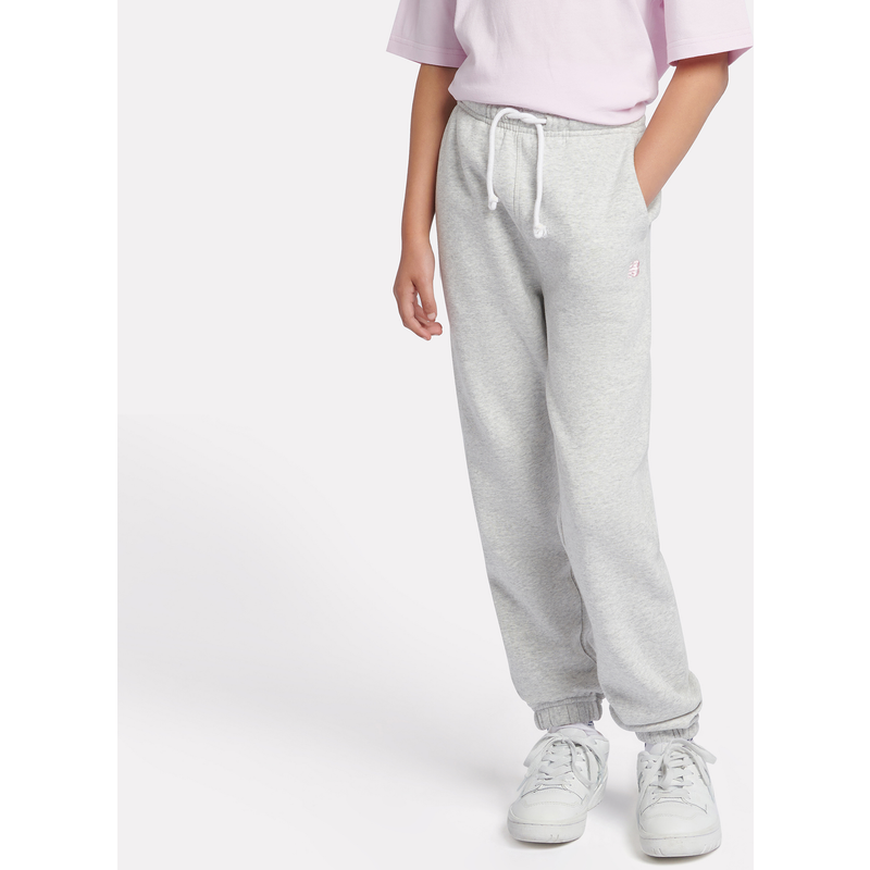 Levně Dětské kalhoty New Balance LAKG0058AHH – šedé