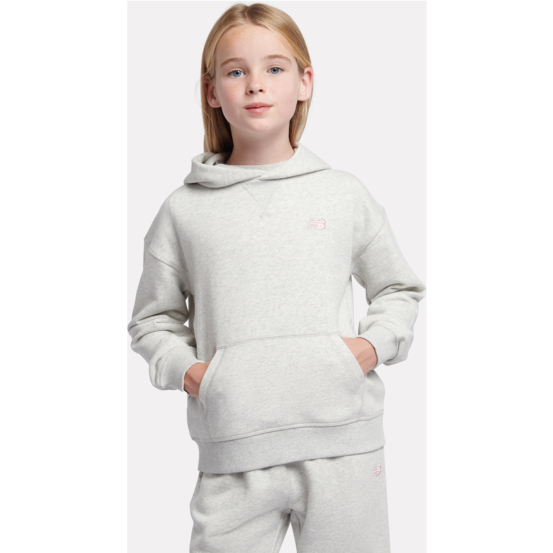 Levně Dětská mikina New Balance LAKG0056AHH – šedé