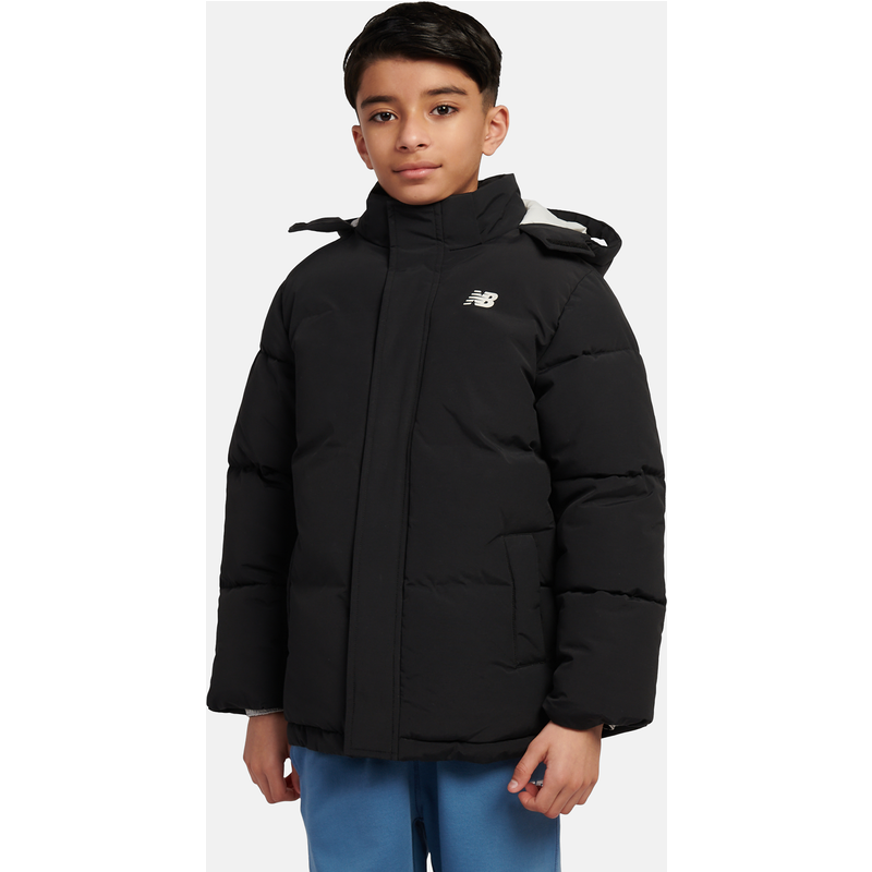 Levně Dětská bunda New Balance LAKB0287BK – černé