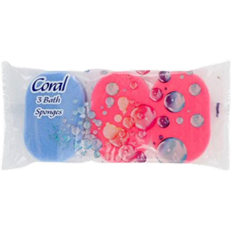 Coral Badsvamp Assorterade Färger - 3 st