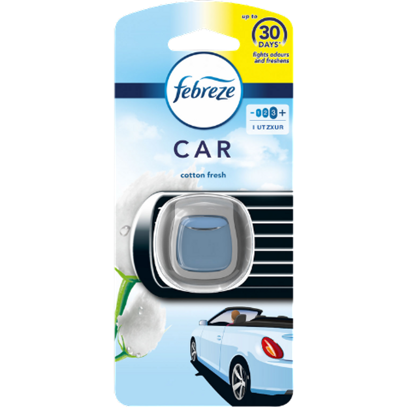 Febreze Cotton Fresh Luftfräschare Med Clips För Bil - 2 ml
