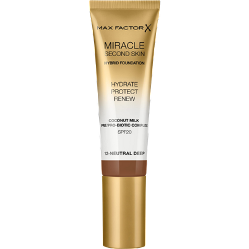 Max Factor Miracle Second Skin Hybrid SPF20 12 Neutral Deep Foundation - 30 ml