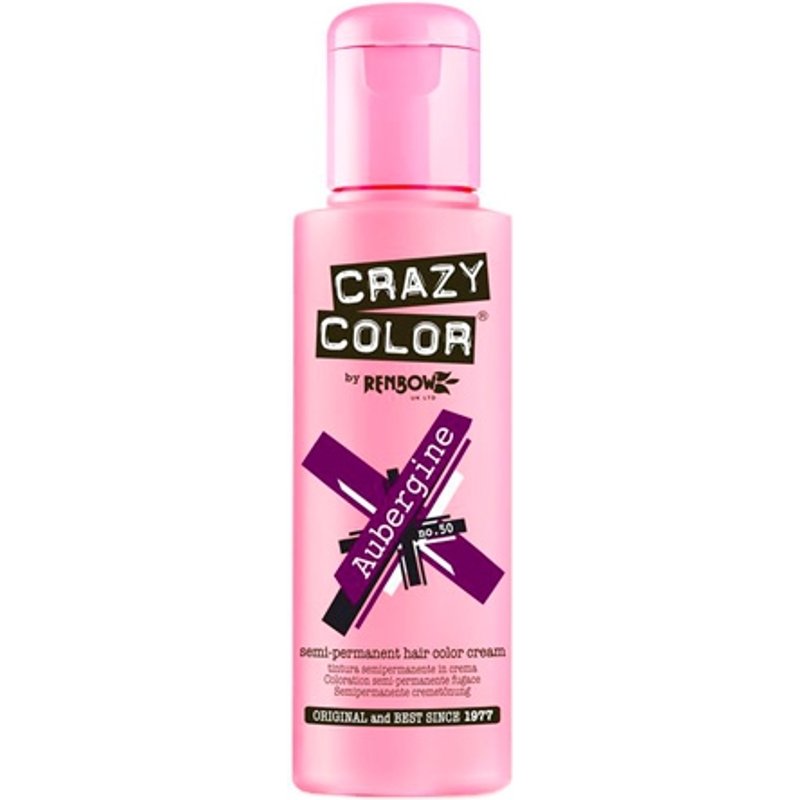 Renbow Crazy Color Semi-Permanent Hårfärg - 50 Aubergine