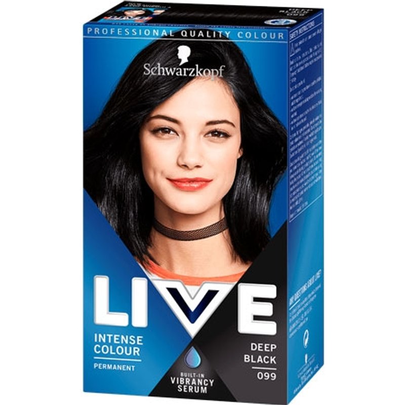 Schwarzkopf Live Permanent Hårfärg - 099 Djup Svart