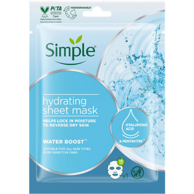 Simple Water Boost Återfuktande Sheetmask