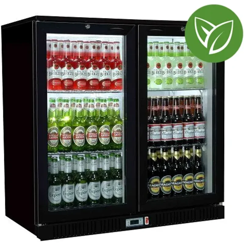 Sterling Pro Green SP2HC-BH Black Hinged Double Door Bottle Cooler 192 Ltrs / 180 Bottles