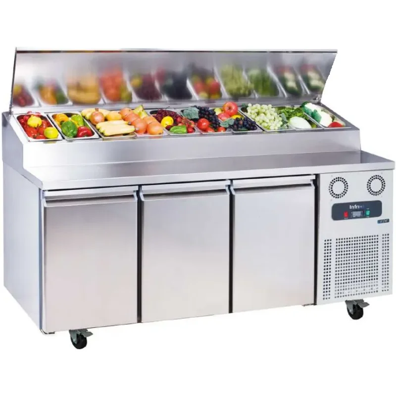 Professional 3 Door Ingredients Preparation Table