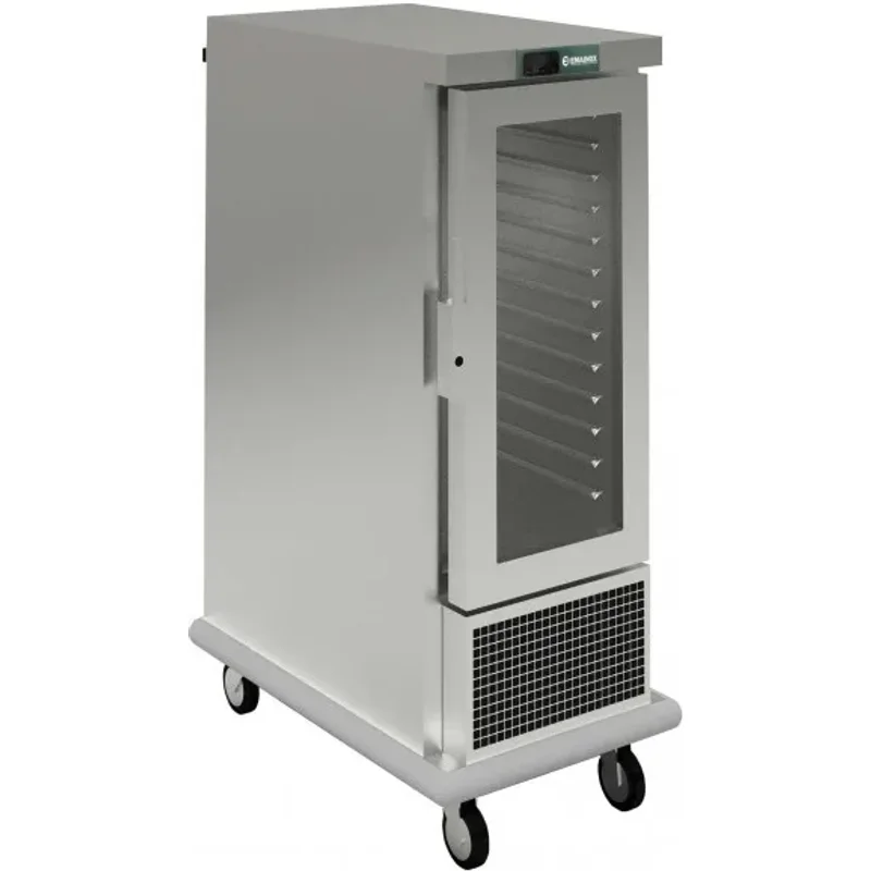 Emainox 12 Glass Door Slimline Mobile Refrigerated Holding Cabinet