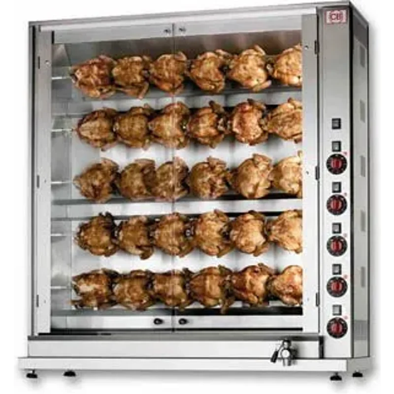 CB E30P-S5 - 5 Spit - 30 Bird Electric Chicken Rotisserie