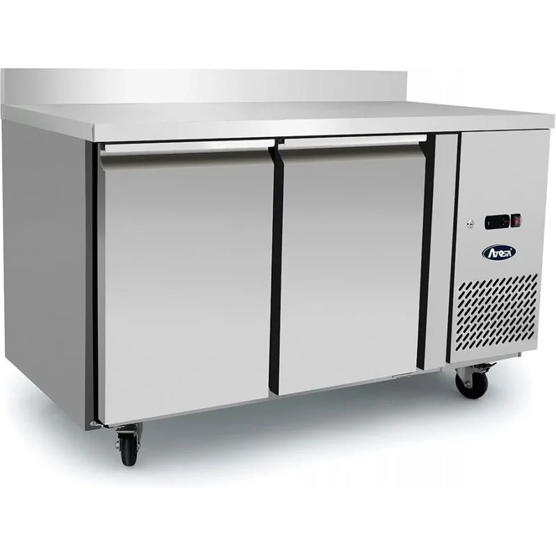 Atosa EPF3462HDSB 2 Door Preparation Counter Freezer with Splash Back, 280 Litres