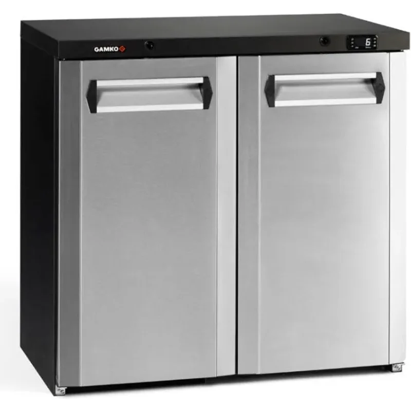 Gamko Maxiglass MG3/250CS Hinged Double Door Undercounter Stainless Steel Front Bottle Cooler 250 Litres