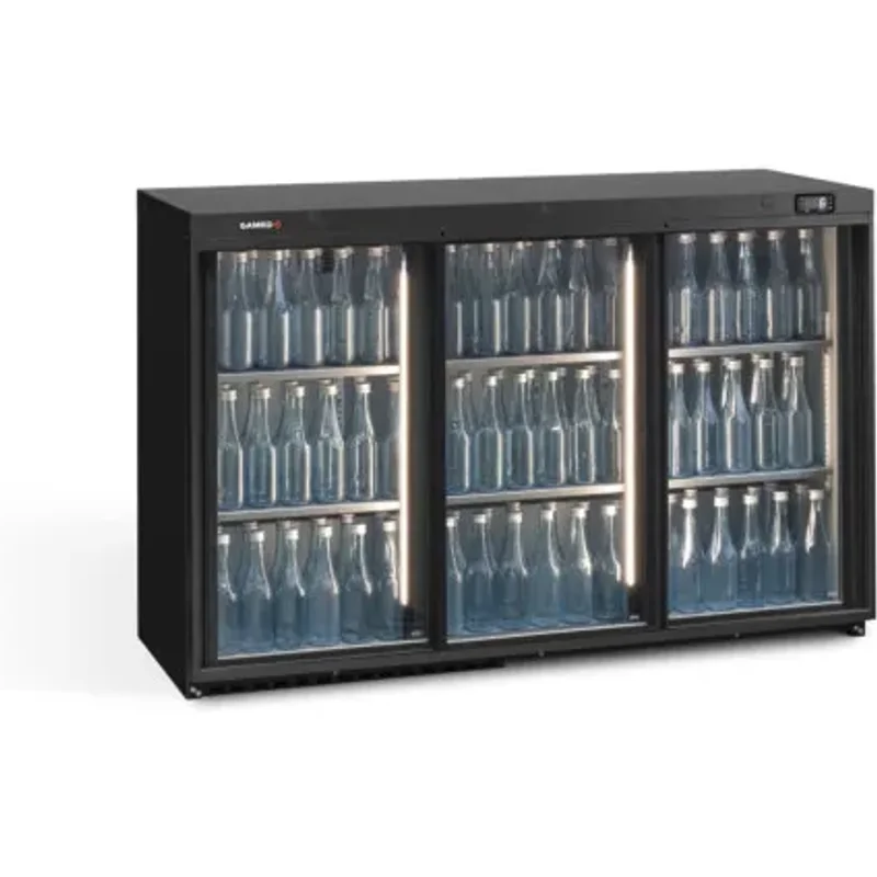 Gamko Maxiglass MG3/315SD Sliding Triple Glass Door Undercounter Bottle Cooler 315 Litres