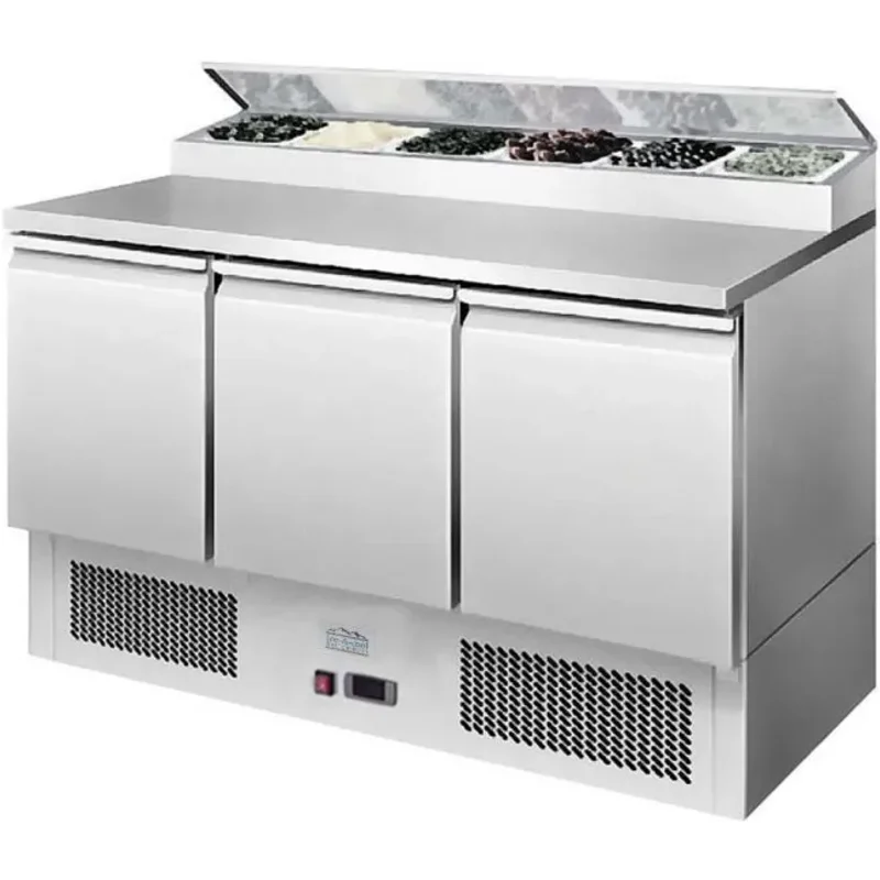 Ice-A-Cool ICE3869GR 3 Door Refrigerated Saladette Prep Counter 380 Litres
