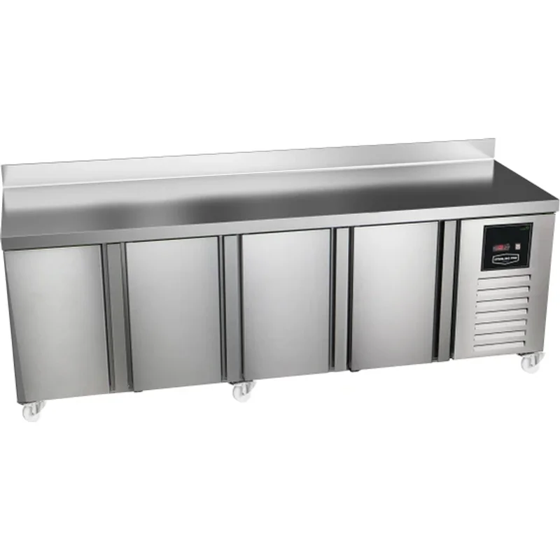 Sterling Pro SPI-7-225-40 Green 4 Door Counter Fridge with 100mm Splashback, 615 Litres