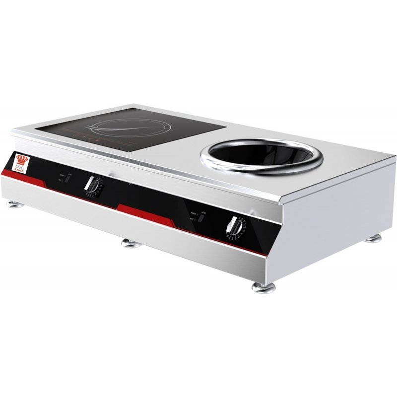 Chefsrange GXIH1+W-3 Snack 50 Counter Top Combi Wok+Ring Induction Hob - 2 X Kw