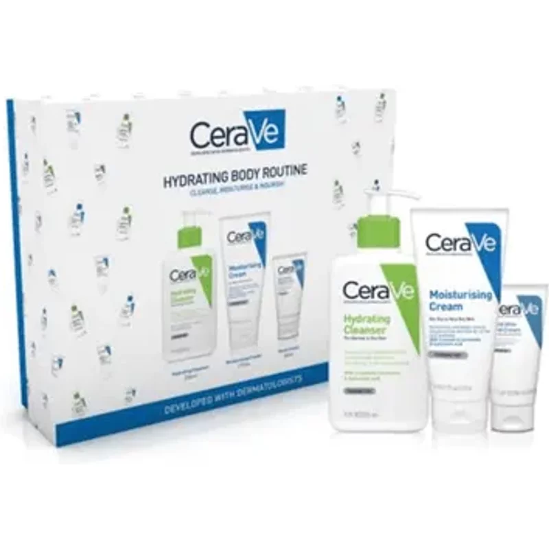 CeraVe Hydrating Body Routine Set Hydrating Cleanser + Moisturising Cream + Hand Cream