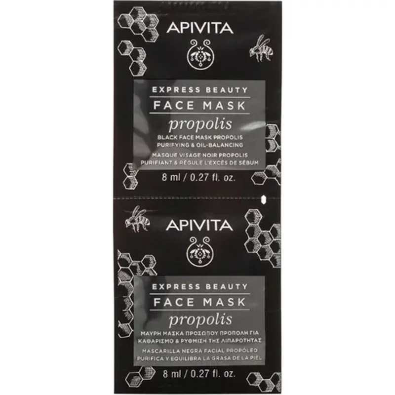 APIVITA Purifying & Oil Balancing Black Face Mask 2x8ml