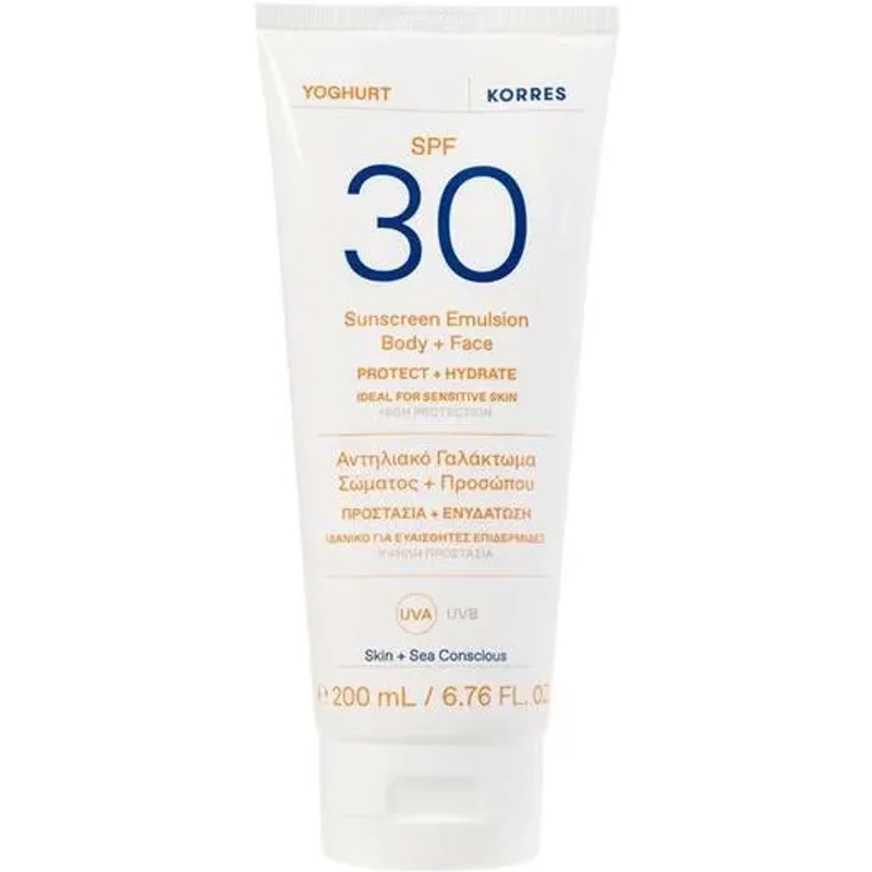 Korres Yoghurt Sunscreen Emulsion Body + Face SPF 30 200ml