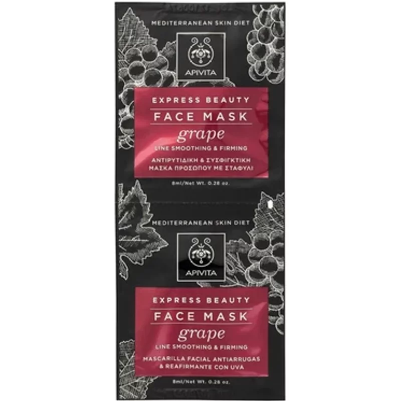 APIVITA Line Smoothing & Firming Face Mask Grape 2x8ml