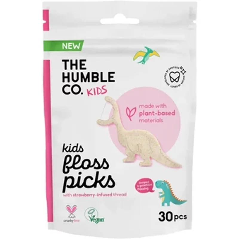 Humble Kids Floss Picks Strawberry-Infused 30 Floss Picks
