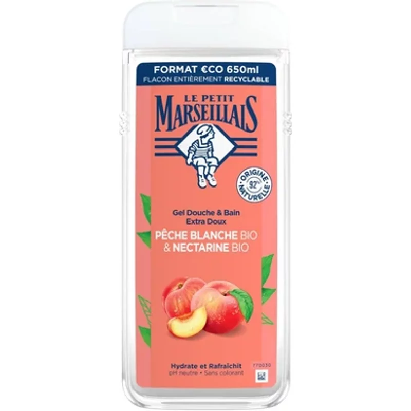 Le Petit Marseillais Extra Gentle Shower Gel Organic White Peach & Organic Nectarine 650ml