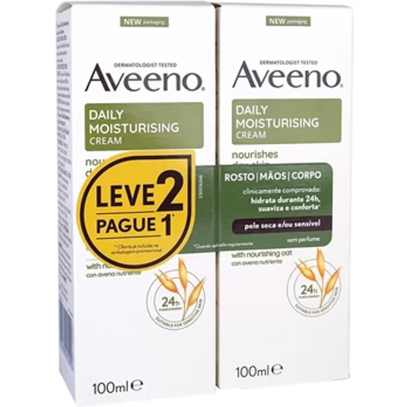Aveeno Daily Moisturising Hydrating Cream 2 x 100ml