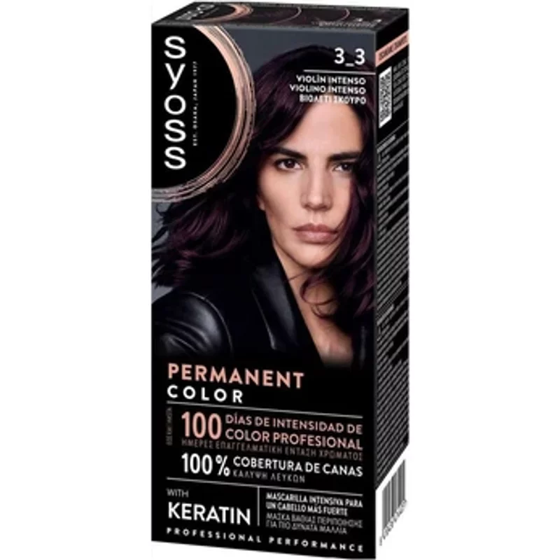 Syoss Permanent Colour Hair Dye 3_3 Dark Violet