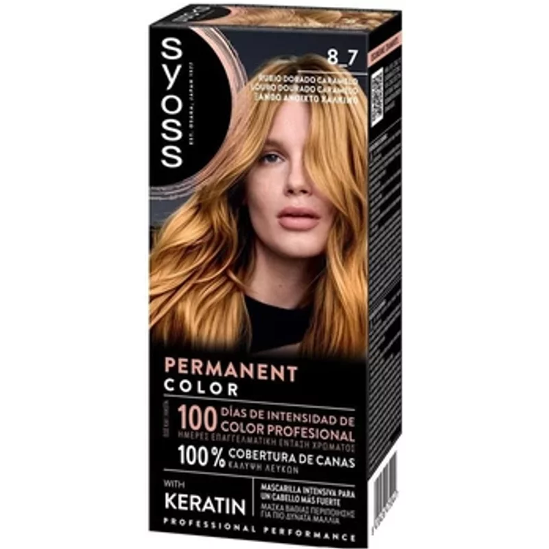Syoss Permanent Colour Hair Dye 8_7 Golden Caramel Blonde