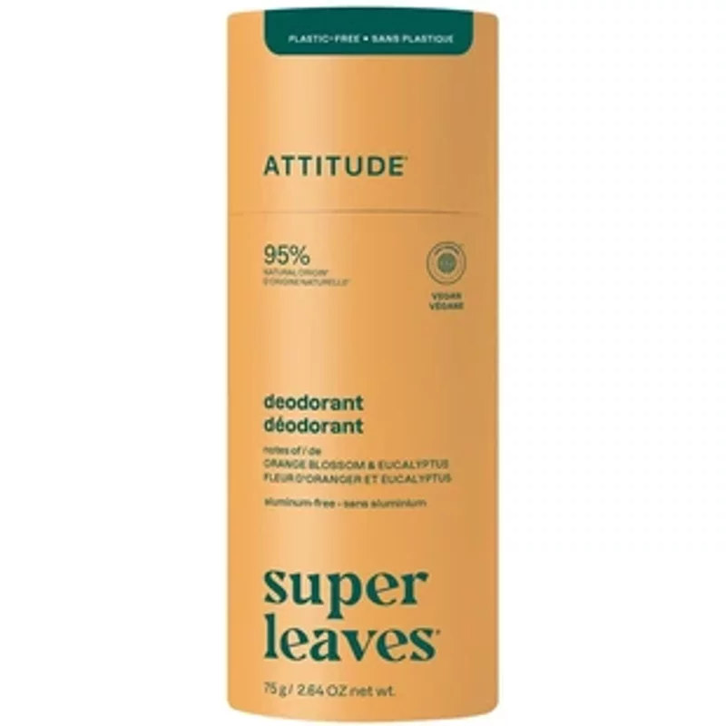 Attitude Super Leaves Deodorant Plastic-Free Orange Blossom & Eucalyptus 75g