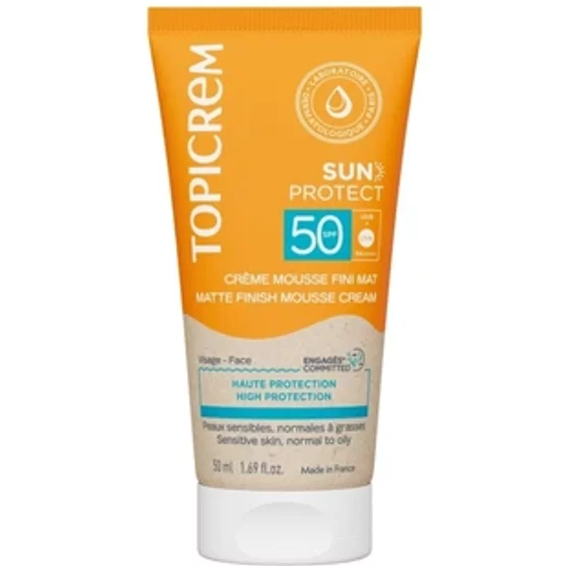 Topicrem Sun Protect Matte Finish Mousse Cream SPF 50 50ml
