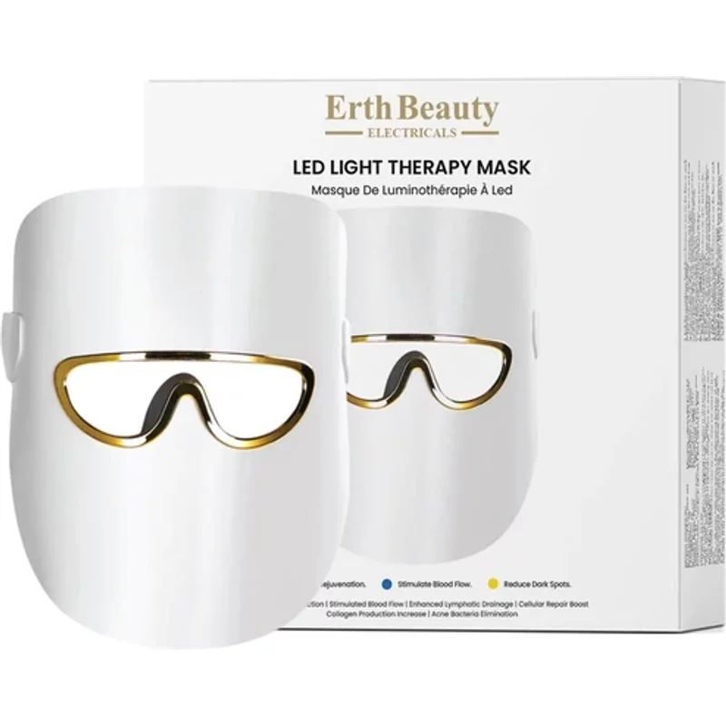Erth Skin London LED Light Therapy Mask 3-Colour Modes White
