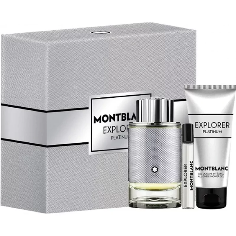 Montblanc Explorer Platinum Eau De Parfum Gift Set 100ml Eau De Parfum + 7.5ml Eau De Parfum + 100ml Shower Gel