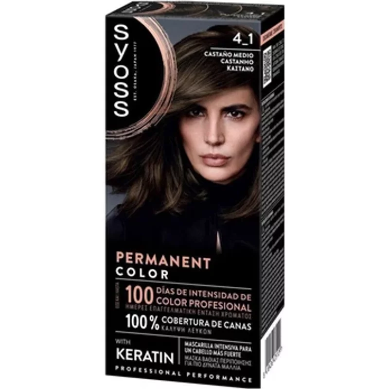 Syoss Permanent Colour Hair Dye 4_1 Medium Brown