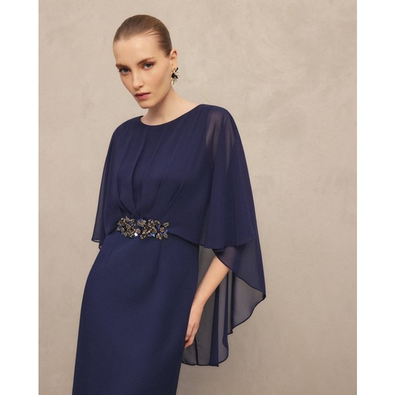 Woman Fiesta El Corte Inglés - Vestido corto elástico capa broche cintura de mujer.