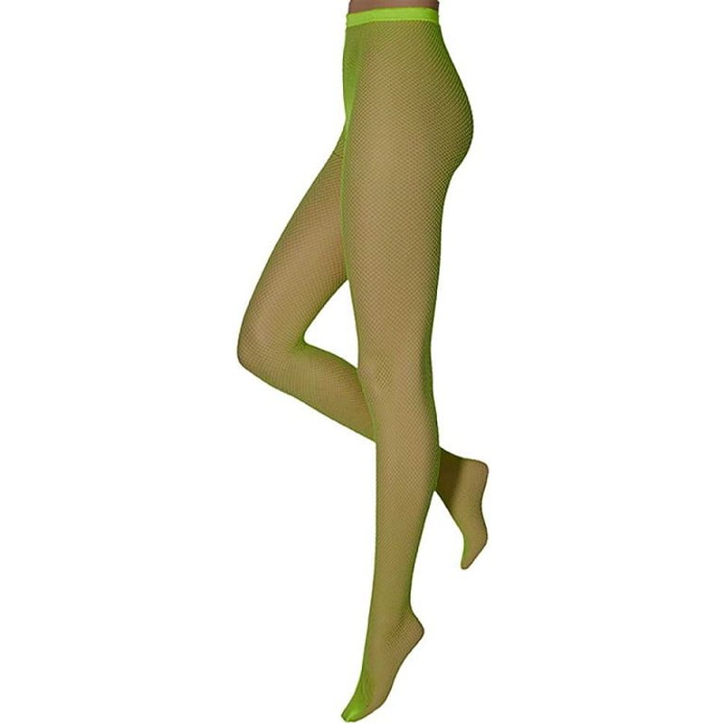 Schöne Netzstrumpfhose – Fluoreszierendes Gelb – XXL