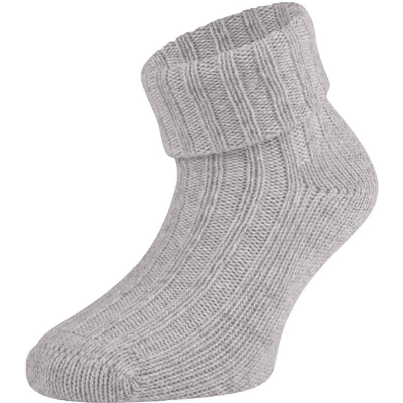 Babysocken aus biologischer Wolle – Hellsilber mel. – 17-18